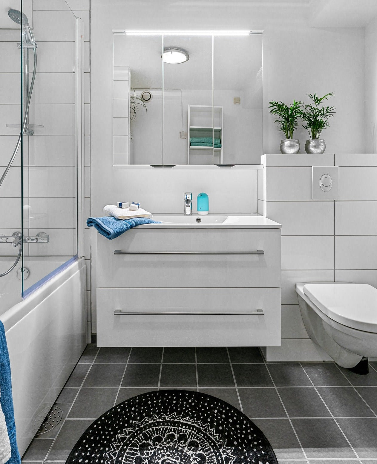 48" Wall-Mounted White Modern Bathroom Vanity