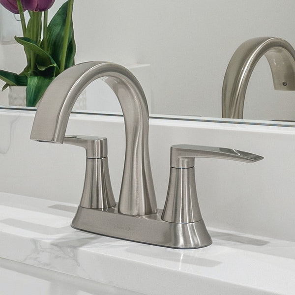 Modern Rounded Centerset Bathroom Faucet
