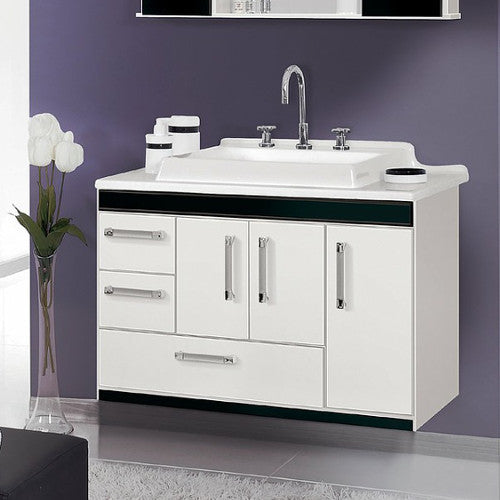 40" Minimalistic Wall-Mounted Bathroom Vanity With Integrated Sink