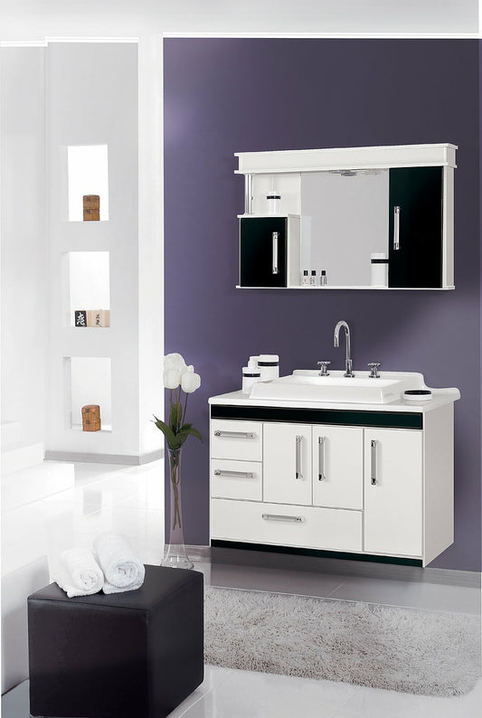 40" Minimalistic Wall-Mounted Bathroom Vanity With Integrated Sink