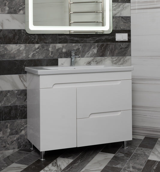 42" Free-Standing White Single Bathroom Vanity