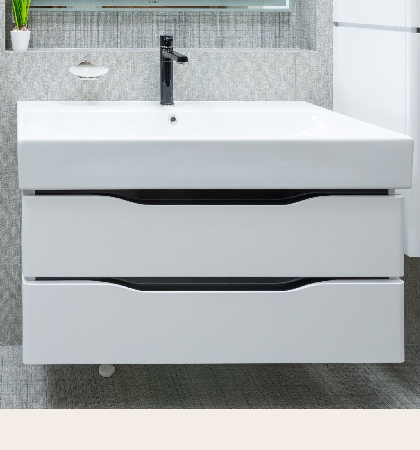 48" Wall-Mounted Single Trough Sink Bathroom Vanity