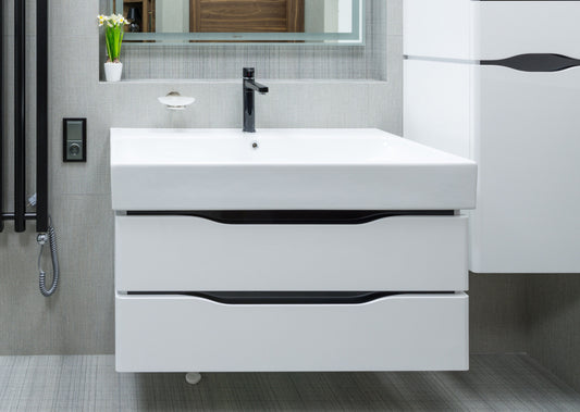 48" Wall-Mounted Single Trough Sink Bathroom Vanity